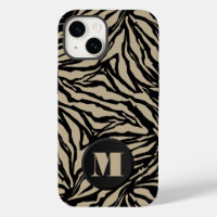 Monogramme Poster de animal noir beige