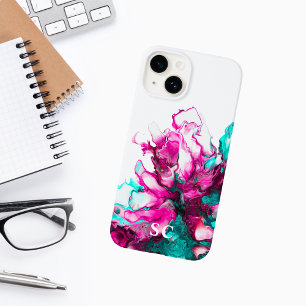 Coque Case-Mate iPhone Monogramme Premier couleur marbre rose Art moderne