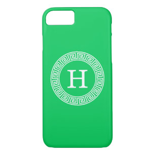 Case-Mate iPhone Case Monogramme principal grec vert d'initiale de cadre