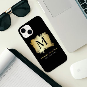 Coque Case-Mate iPhone Monogramme professionnel élégant pour pinceau d'or