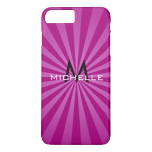Coque iPhone 7 Plus Monogramme Purple Funple Rayons Solaires Rétro
