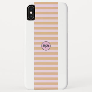 Case-Mate iPhone Case Monogramme rayé moderne mangue orange et rose