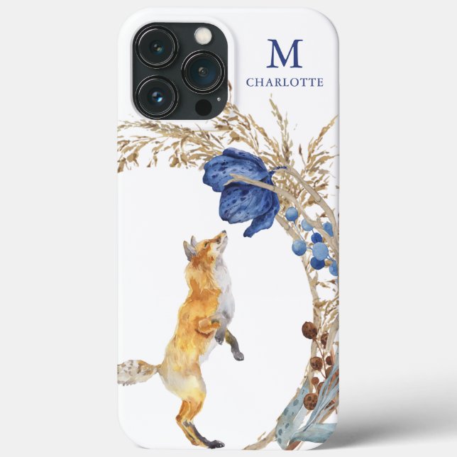 Coques Case-Mate iPhone Monogramme Renard Mignon de la Forêt Aquarelle Flo (Verso)