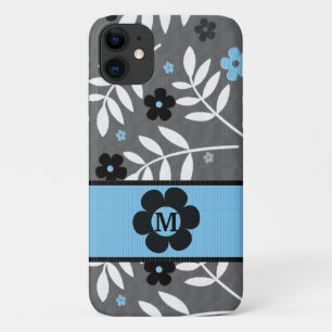 Case-Mate iPhone Case Monogramme Retro Blue Floral Thème