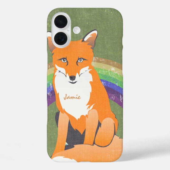 Coques Case-Mate iPhone Monogramme Retro Fox Art Orange Retro iphone 5 (Verso)