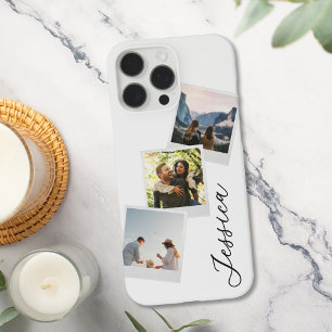 Coque iPhone 16 Pro Max Monogramme Retro Instant Photo Collage