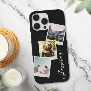 Coque iPhone 16 Pro Max Monogramme Retro Instant Photo Collage