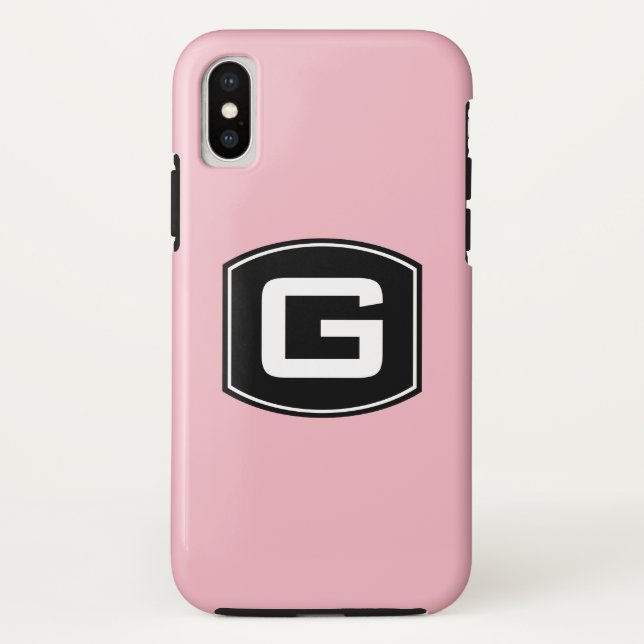 Coques Case-Mate iPhone Monogramme rose (Dos)