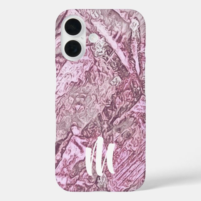 Coques Case-Mate iPhone Monogramme Rose Abstrait (Verso)