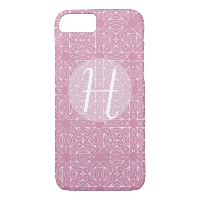 Coques Case-Mate iPhone Monogramme rose avec Motif (Dos)