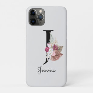 Case-Mate iPhone Case Monogramme Rose Boho Féminin Floral Initial J
