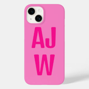 Coque Case-Mate iPhone Monogramme rose chaud élégant