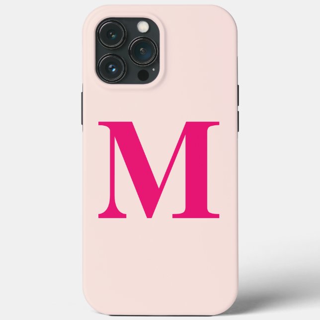 Coques Case-Mate iPhone Monogramme rose-chaud rose-blanc initial Nom perso (Verso)