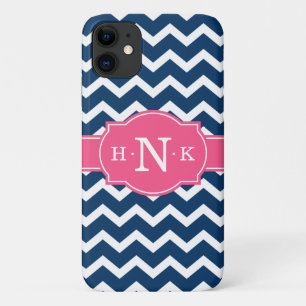 Case-Mate iPhone Case Monogramme rose Chevron Bleu Fille