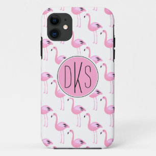 Coque Case-Mate Pour iPhone Monogramme rose des Flamants roses