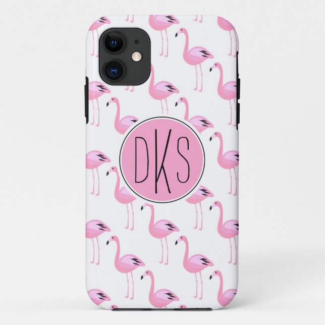 Coques Case-Mate iPhone Monogramme rose des Flamants roses | (Dos)
