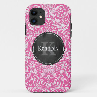 Coque Case-Mate iPhone Monogramme rose fait sur commande de tableau de