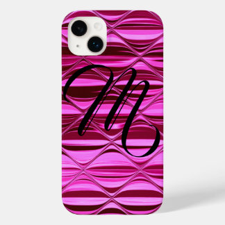 Coque Case-Mate iPhone Monogramme rose foncé brillant onces satinées