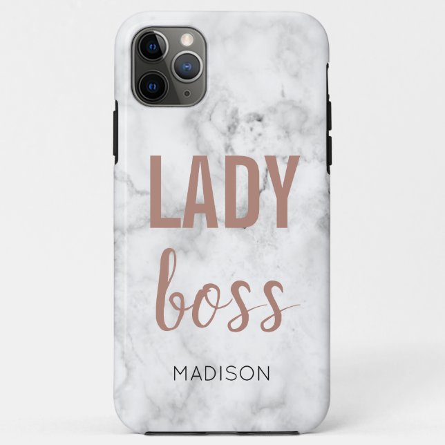 Coques Case-Mate iPhone Monogramme Rose | Marble Lady patron (Dos)