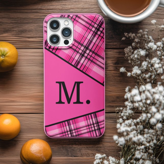 Coques Case-Mate iPhone Monogramme rose moderne (Créateur téléchargé)