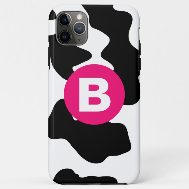 Coques Case-Mate iPhone Monogramme rose Motif Quirky Cow (Dos)
