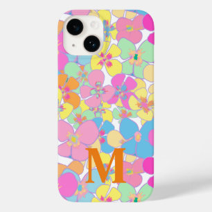 Coque Case-Mate iPhone Monogramme rose néon rétro