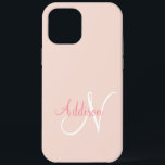 Case-Mate iPhone Case Monogramme rose pâle Personnalisé Élégant<br><div class="desc">Joli et rose pastel monogramme IPhone 12 Pro Max coque. Une couleur douce et apaisante. Pour la femme classique et élégante.</div>