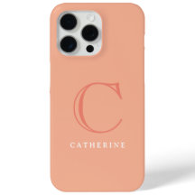 Monogramme rose Peach Classic Coque-Mate