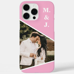 Coque iPhone 16 Pro Max Monogramme rose photo