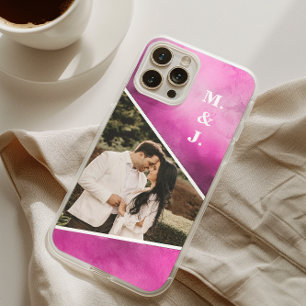 Coque iPhone 16 Pro Max Monogramme rose photo