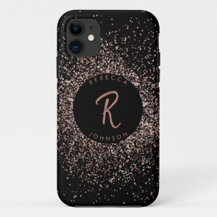 Case-Mate iPhone Case Monogramme rose rose or et noir