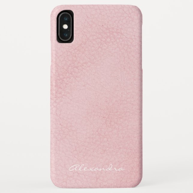 Coques Case-Mate iPhone Monogramme Rose Rose Or Faux cuir (Dos)