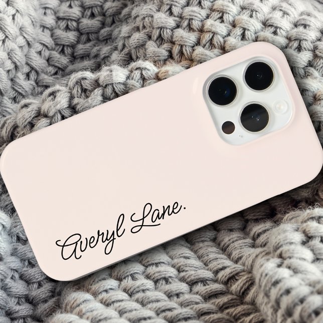 Coques Case-Mate iPhone Monogramme rose rose rose moderne féminin minimali (Créateur téléchargé)