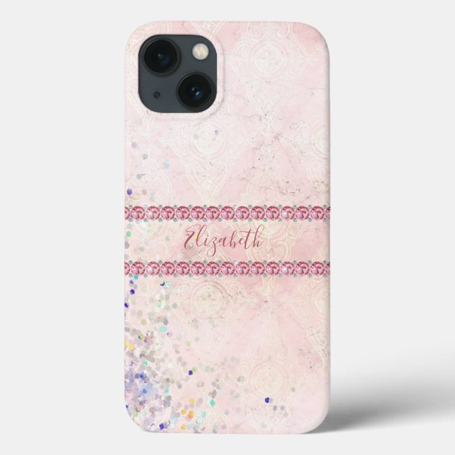 Coques Case-Mate iPhone Monogramme rose scintillement bijoux Bling girly t (Verso)