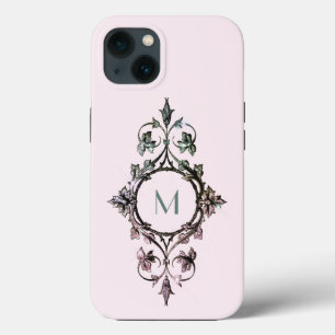 Case-Mate iPhone Case Monogramme Rose Vert Florissant Chic Orné Féminin
