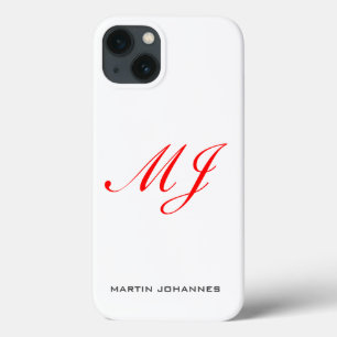 Case-Mate iPhone Case Monogramme rouge blanc minimaliste moderne