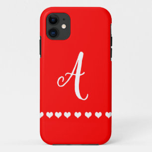 Case-Mate iPhone Case Monogramme rouge et blanc initial