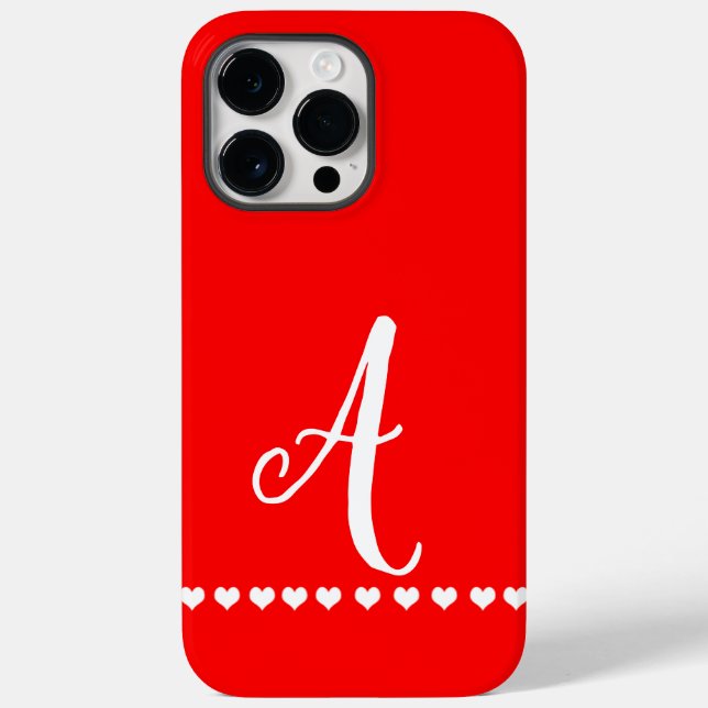 Coques Case-Mate iPhone Monogramme rouge et blanc Premier Coque-Mate iPhon (Verso)