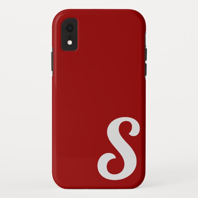 Coques Case-Mate iPhone Monogramme rouge minimal | Personnaliser (Dos)