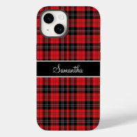 Monogramme Rouge Noir Blanc Tartan Buffalo Plaid