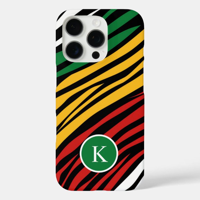 Coques Case-Mate iPhone Monogramme rouge vert jaune noir Mois de l'histoir (Verso)