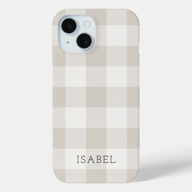 Coques Case-Mate iPhone Monogramme Russe Beige Buffalo Check (Verso)