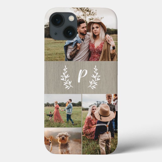 Coques Case-Mate iPhone Monogramme rustique - Collage photo (Verso)