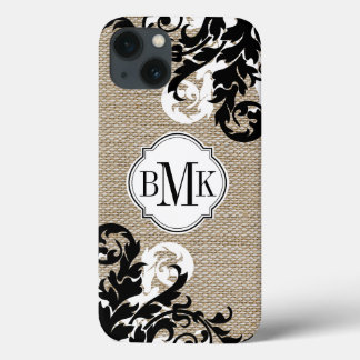 Case-Mate iPhone Case Monogramme rustique de Burlap
