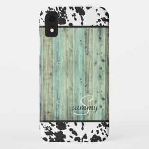Case-Mate iPhone Case Monogramme Rustique Ouest Turquoise Bois