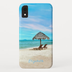 Case-Mate iPhone Case Monogramme Scène de plage de sable tropical
