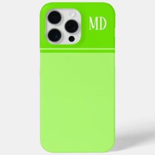 Coque Case-Mate iPhone Monogramme simple et jolie chaux vert rayé