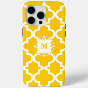 Coque Case-Mate iPhone Monogramme simple Motif jaune