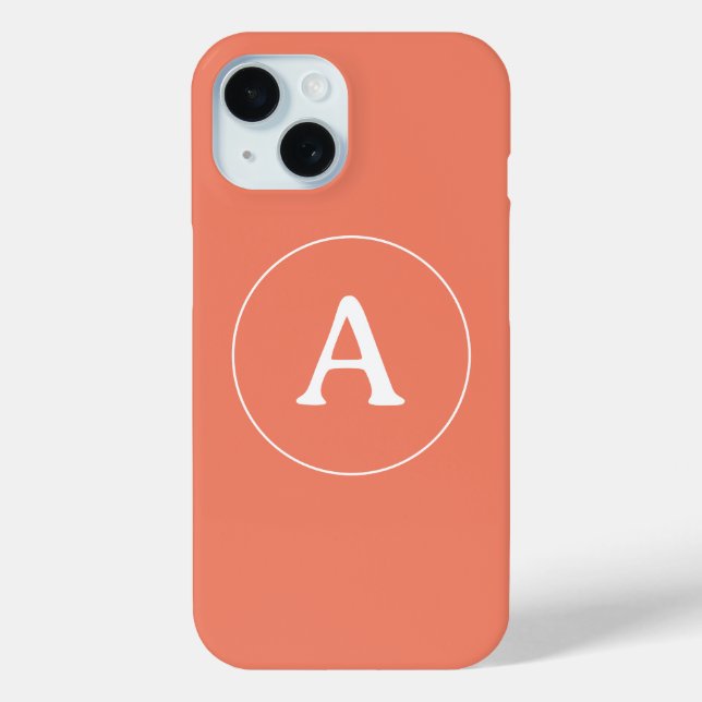 Coques Case-Mate iPhone Monogramme simple personnalisé Orange (Verso)