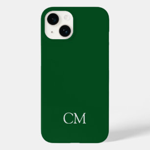 Coque Case-Mate iPhone monogramme simple vert foncé